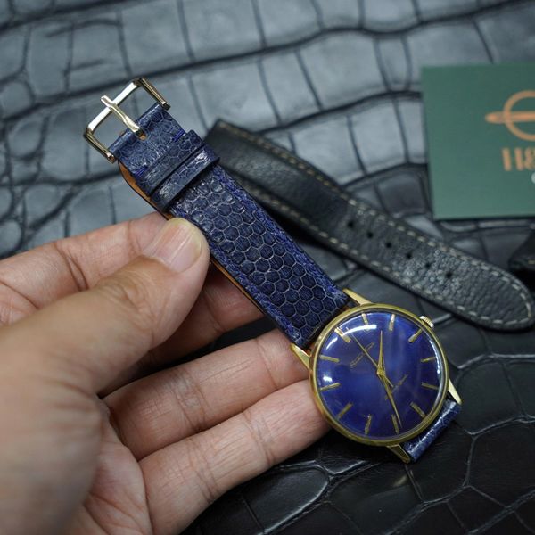  Dây da rắn xanh navy (Size:18-16mm) 