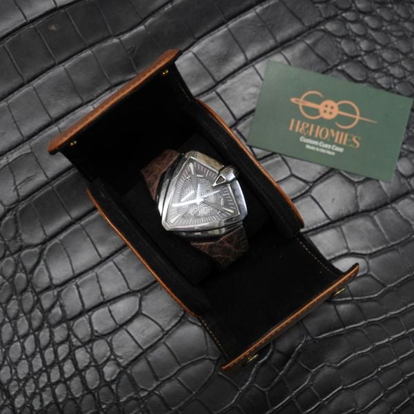  Dây da voi nâu cho đồng hồ Hamilton 