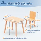  Bàn Ghế Gỗ MenMen Montessori Có Thể Điều Chỉnh Chiều Cao Cho Bé Mầm Non 