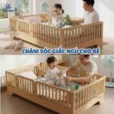 Giường Gỗ MenMen Montessori Có Hông Chắn Bảo Vệ Bé Cho Bé 2-10 tuổi 