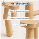  Bộ bàn ghế Montessori gỗ tự nhiên có cuộn giấy vẽ cho bé 3–6 tuổi 