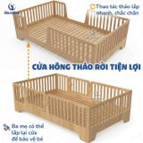 Giường Gỗ MenMen Montessori Có Hông Chắn Bảo Vệ Bé Cho Bé 2-10 tuổi 
