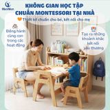  Bộ bàn ghế Gỗ MenMen Montessori Học, Chơi, vẽ cho Bé từ 2-7tuổi 