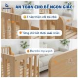  Giường Gỗ MenMen Montessori Có Hông Chắn Bảo Vệ Bé Cho Bé 2-10 tuổi 
