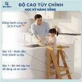  Learning Tower MenMen Montessori - Tháp Học Tập & Ghế Bậc Thang Gỗ Gấp Gọn, Chống Ngã, Điều Chỉnh 2 Cấp Độ Cho Bé Tự Lập ( Từ 3- 7 Tuổi) 