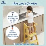  Learning Tower MenMen Montessori - Tháp Học Tập & Ghế Bậc Thang Gỗ Gấp Gọn, Chống Ngã, Điều Chỉnh 2 Cấp Độ Cho Bé Tự Lập ( Từ 3- 7 Tuổi) 