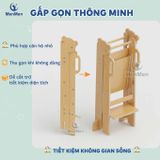  Learning Tower MenMen Montessori - Tháp Học Tập & Ghế Bậc Thang Gỗ Gấp Gọn, Chống Ngã, Điều Chỉnh 2 Cấp Độ Cho Bé Tự Lập ( Từ 3- 7 Tuổi) 