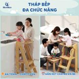  Learning Tower MenMen Montessori - Tháp Học Tập & Ghế Bậc Thang Gỗ Gấp Gọn, Chống Ngã, Điều Chỉnh 2 Cấp Độ Cho Bé Tự Lập ( Từ 3- 7 Tuổi) 