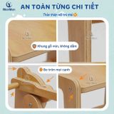  Learning Tower MenMen Montessori - Tháp Học Tập & Ghế Bậc Thang Gỗ Gấp Gọn, Chống Ngã, Điều Chỉnh 2 Cấp Độ Cho Bé Tự Lập ( Từ 3- 7 Tuổi) 