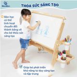 Bộ bàn ghế Gỗ MenMen Montessori Học, Chơi, Vẽ có trục giấy cho Bé từ 2-8 tuổi 