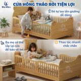  Giường Gỗ MenMen Montessori Tai Gấu Có Hông Chắn Bảo Vệ Bé Cho Bé 2-10 tuổi 