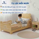  Giường Gỗ MenMen Montessori Tai Gấu Có Hông Chắn Bảo Vệ Bé Cho Bé 2-10 tuổi 