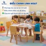  Bàn Ghế Gỗ MenMen Montessori Có Thể Điều Chỉnh Chiều Cao Cho Bé Mầm Non 