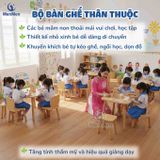  Bàn Ghế Gỗ MenMen Montessori Có Thể Điều Chỉnh Chiều Cao Cho Bé Mầm Non 