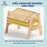  Bộ bàn ghế Gỗ MenMen Montessori Học, Chơi, Vẽ có trục giấy cho Bé từ 2-8 tuổi 