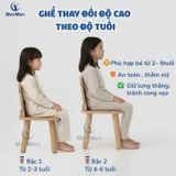  Bàn Ghế Gỗ MenMen Montessori Có Thể Điều Chỉnh Chiều Cao Cho Bé Mầm Non 