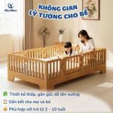 Giường Gỗ MenMen Montessori Có Hông Chắn Bảo Vệ Bé Cho Bé 2-10 tuổi 