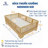  Giường Gỗ MenMen Montessori Có Hông Chắn Bảo Vệ Bé Cho Bé 2-10 tuổi 
