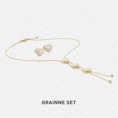 GRAINNE Bộ vòng cổ và khuyên tai Stainless Steel