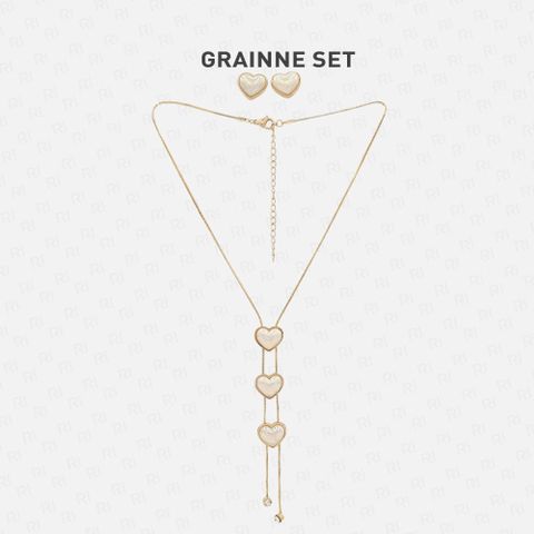 GRAINNE Bộ vòng cổ và khuyên tai Stainless Steel