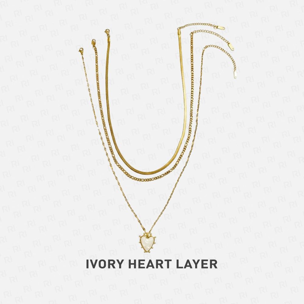 IVORY HEART LAYER Dây chuyền Stainless Steel