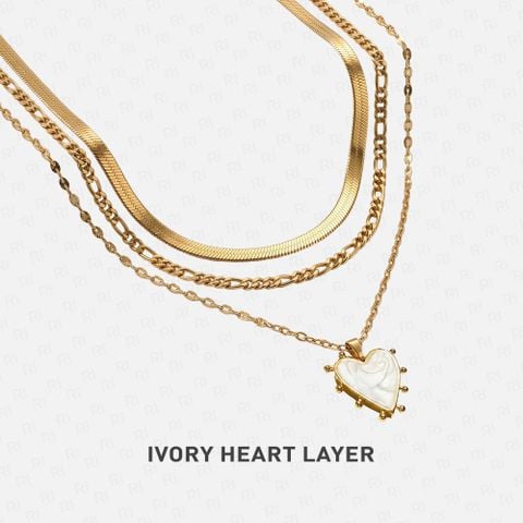 IVORY HEART LAYER Dây chuyền Stainless Steel