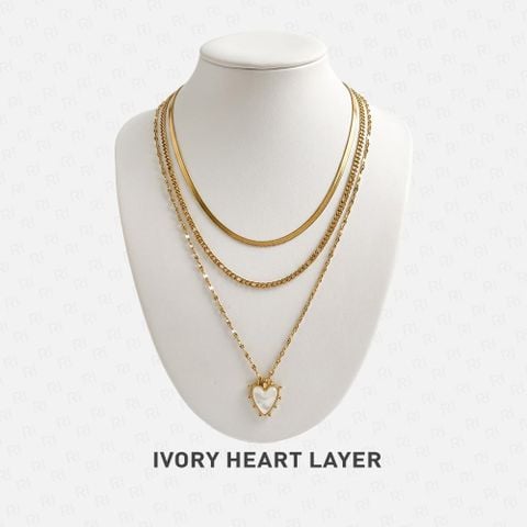 IVORY HEART LAYER Dây chuyền Stainless Steel
