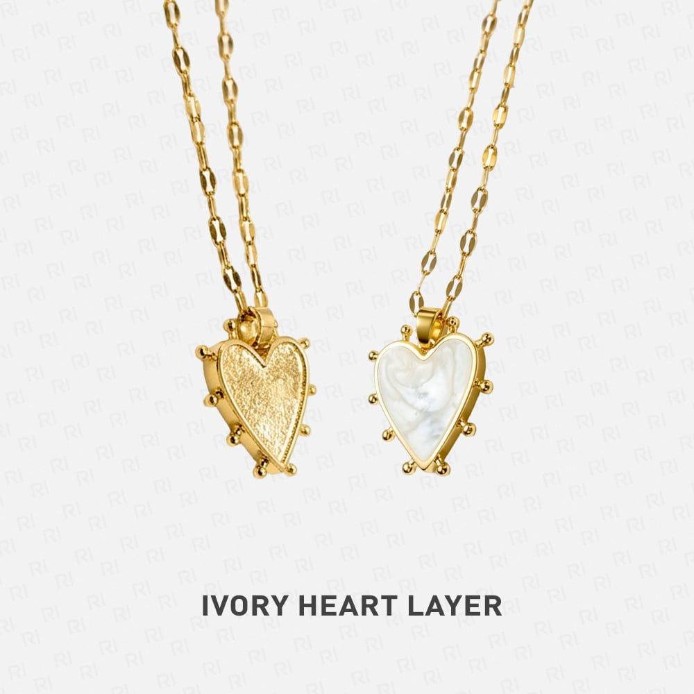 IVORY HEART LAYER Dây chuyền Stainless Steel