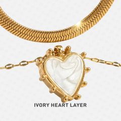 IVORY HEART LAYER Dây chuyền Stainless Steel