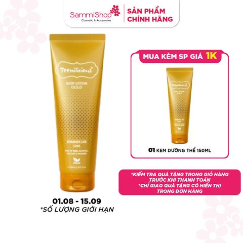 01.08 - 15.09 Teenilicious Kem dưỡng thể Body Lotion Gold 150ml