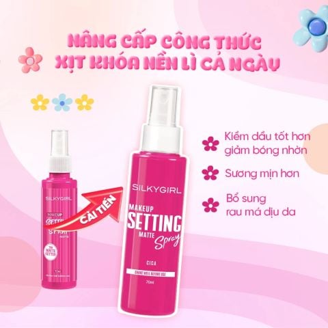 Silkygirl Xịt khóa nền Makeup Setting Spray - Matte 70ml ver 2