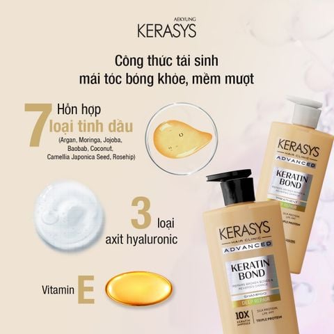 Kerasys Dầu xả Advanced Keratin Bond Deep Repair Treatment 600ml
