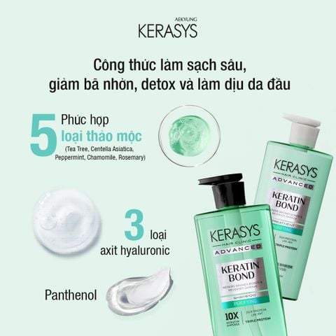 Kerasys Dầu xả Advanced Keratin Bond Purifying Treatment 600ml