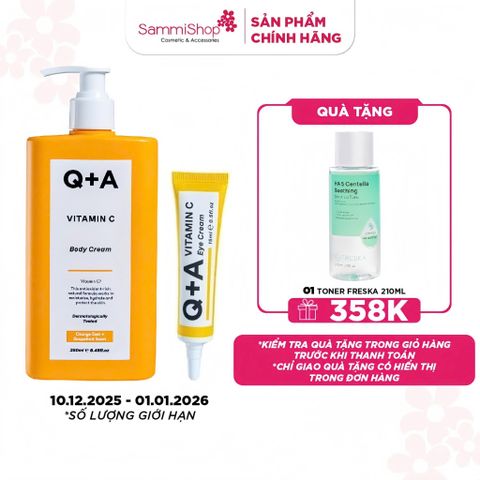 10.12 - 01.01 COMBO Q+A Kem dưỡng Vitamin C Body Cream 250ml + Q+A Kem dưỡng da vùng mắt Vitamin C Eye Cream 15ml