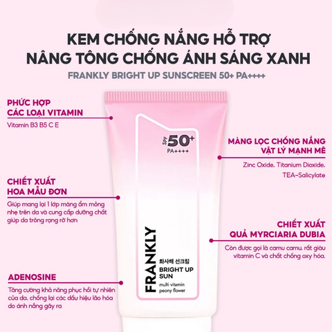 Frankly Kem chống nắng Bright Up Suncreen SPF50+ 50ml