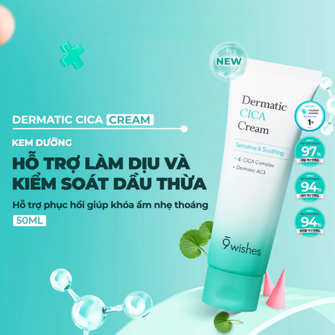 9 Wishes Kem dưỡng da Dermatic Cica Cream 50ml