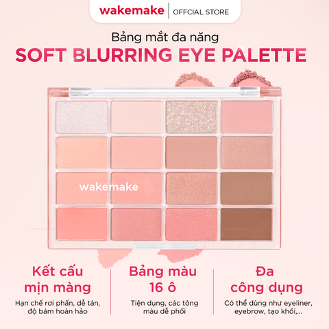 Wakemake Bảng phấn mắt Soft Blurring Eye Palette 14g