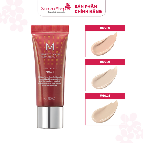 [date 9/2027] Missha Kem nền M Perfect Cover BB Cream EX SPF42 PA+++ 20ml No 19