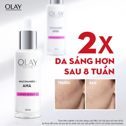 Olay Tinh chất dưỡng trắng da Luminous Niacinamide AHA 30ml