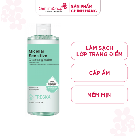 [date 10/2026] Freska Nước tẩy trang Micellar Sensitive Cleansing Water 400ml