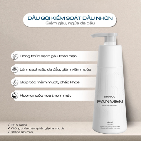 Fanmen Dầu gội Fanmen muối biển cho nam giới 350ml