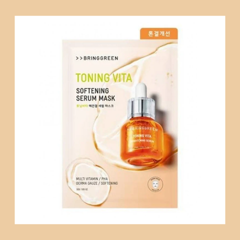 [date 9/2027] Bring Green Mặt nạ giấy Toning Vita Softening Serum Mask 30g