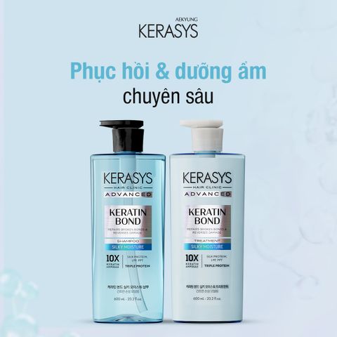 Kerasys Dầu gội Advanced Keratin Bond Silky Moisture Shampoo 600ml