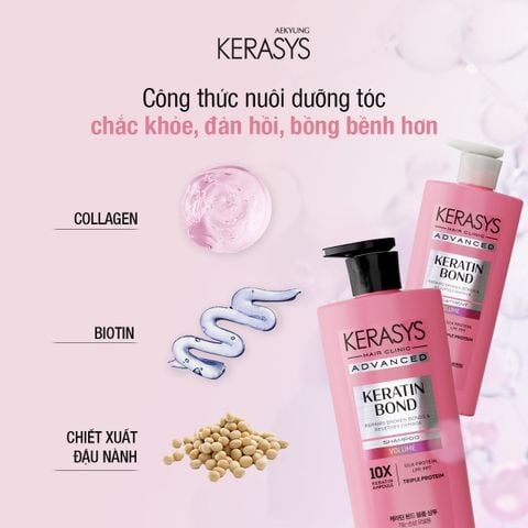 Kerasys Dầu xả Advanced Keratin Bond Volume Treatment 600ml