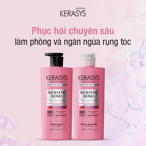 Kerasys Dầu gội Advanced Keratin Bond Volume Shampoo 600ml