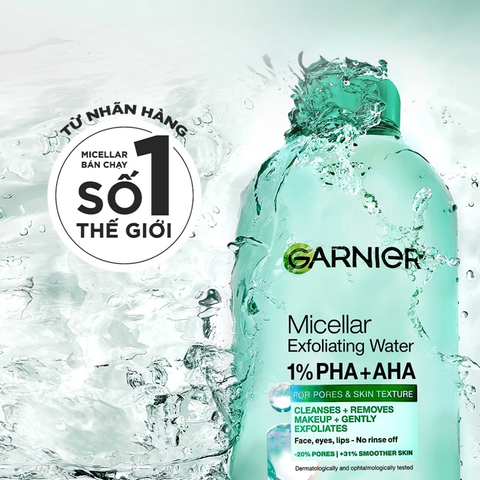 Garnier Nước Tẩy Trang Micellar Exfoliating Water For Pores & Skin Texture