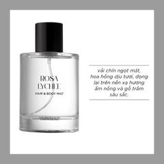 Skinlax Nước hoa tóc và cơ thể hương vải hoa hồng Rosa Lychee Hair & Body Mist 100ml