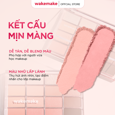 Wakemake Bảng phấn mắt Soft Blurring Eye Palette 14g