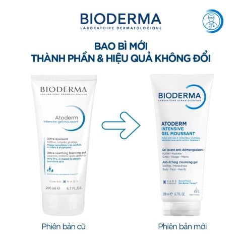 Bioderma Sữa rửa mặt Atoderm Intensive Gel Moussant 200ml