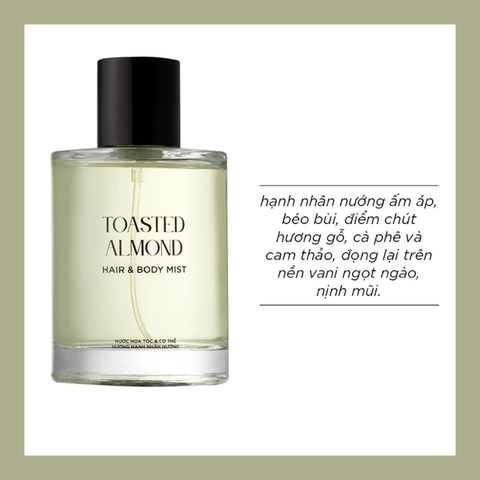 Skinlax Nước hoa tóc và cơ thể hương Hạnh Nhân Nướng Toasted Almond Hair & Body Mist 100ml